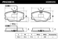 RIDEX 402B0255 - Juego de pastillas de freno