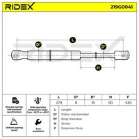 RIDEX 219G0041 - Muelle neumático, maletero/compartimento de carga