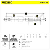 RIDEX 219G0061 - Muelle neumático, maletero/compartimento de carga