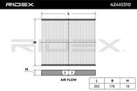 RIDEX 424I0310 - Filtro, aire habitáculo