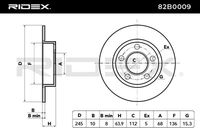 RIDEX 82B0009 - Disco de freno