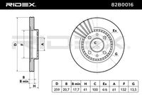 RIDEX 82B0016 - Disco de freno