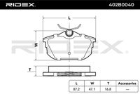 RIDEX 402B0040 - Juego de pastillas de freno