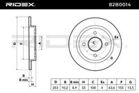 RIDEX 82B0014 - Disco de freno