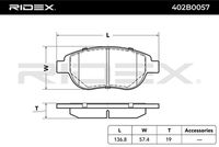RIDEX 402B0057 - Juego de pastillas de freno