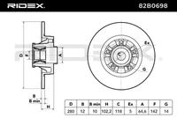 RIDEX 82B0698 - Disco de freno