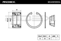 RIDEX 654W0004 - Juego de cojinete de rueda