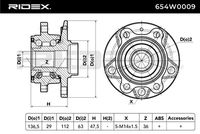 RIDEX 654W0009 - Juego de cojinete de rueda