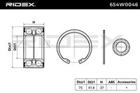 RIDEX 654W0046 - Juego de cojinete de rueda