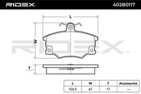 RIDEX 402B0117 - Juego de pastillas de freno