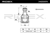 RIDEX 2462S0074 - Rótula de suspensión/carga