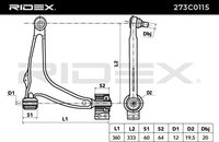 RIDEX 273C0115 - Barra oscilante, suspensión de ruedas