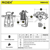 RIDEX 78B0432 - Pinza de freno