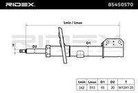 RIDEX 854S0570 - Amortiguador