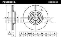 RIDEX 82B0360 - Disco de freno