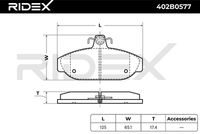 RIDEX 402B0577 - Juego de pastillas de freno