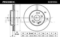 RIDEX 82B1064 - Disco de freno