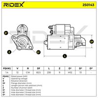 RIDEX 2S0143 - Motor de arranque