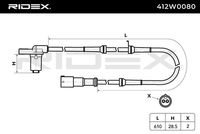 RIDEX 412W0080 - Sensor, revoluciones de la rueda