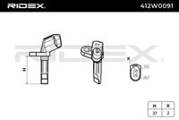 RIDEX 412W0091 - Sensor, revoluciones de la rueda