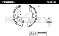 RIDEX 70B0028 - Juego de zapatas de frenos