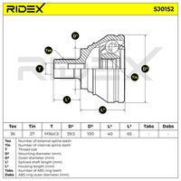 RIDEX 5J0152 - Juego de articulación, árbol de transmisión