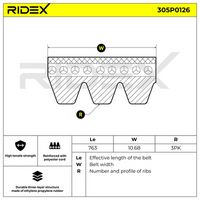 RIDEX 305P0126 - Correa trapecial poli V