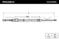 RIDEX 124C0005 - Cable de accionamiento, freno de estacionamiento