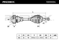 RIDEX 13D0034 - Árbol de transmisión