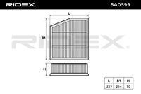 RIDEX 8A0599 - Filtro de aire
