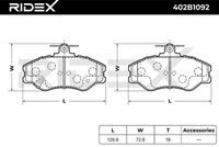 RIDEX 402B1092 - Juego de pastillas de freno