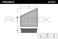 RIDEX 8A0635 - Filtro de aire