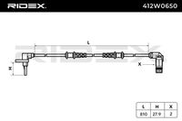 RIDEX 412W0650 - Sensor, revoluciones de la rueda