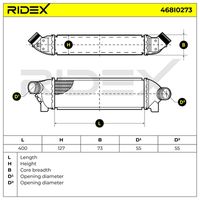 RIDEX 468I0273 - Radiador de aire de admisión