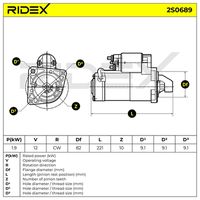RIDEX 2S0689 - Motor de arranque