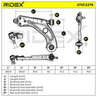 RIDEX 273C2276 - Brazo oscilante, suspensión de ruedas