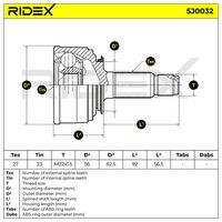 RIDEX 5J0036 - Juego de articulación, árbol de transmisión
