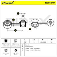RIDEX 3229S0414 - Travesaños/barras, estabilizador