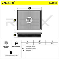 RIDEX 8A0666 - Filtro de aire