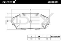 RIDEX 402B0874 - Juego de pastillas de freno
