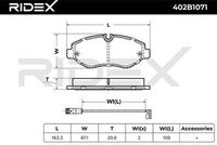 RIDEX 402B1071 - Juego de pastillas de freno
