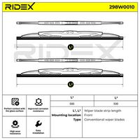 RIDEX 298W0010 - Limpiaparabrisas