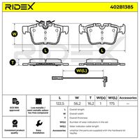 RIDEX 402B1385 - Juego de pastillas de freno
