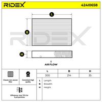 RIDEX 424I0658 - Filtro, aire habitáculo