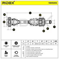 RIDEX 13D0204 - Árbol de transmisión
