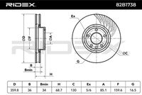 RIDEX 82B1738 - Disco de freno