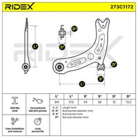 RIDEX 273C1172 - Barra oscilante, suspensión de ruedas