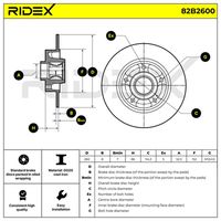 RIDEX 82B2600 - Disco de freno