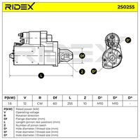 RIDEX 2S0255 - Motor de arranque