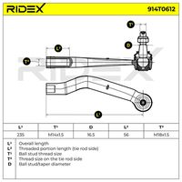RIDEX 914T0612 - Rótula barra de acoplamiento